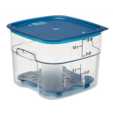 Load image into Gallery viewer, FreshPro Clear Square Food Container 12qt Blue

