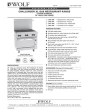 Load image into Gallery viewer, Wolf Range 6 Burner w/Standard Oven C36S6BN
