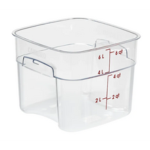 Load image into Gallery viewer, FreshPro Clear Square Food Container 6qt Red
