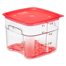 Load image into Gallery viewer, FreshPro Clear Square Food Container 6qt Red

