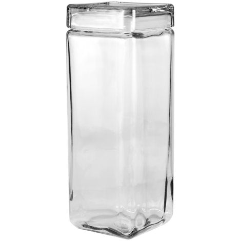 Stackable Square Jar w/ Glass Cover 2 qt.