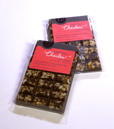 Charles Chocolate Caramelized Crisped Rice Bar 3.4oz