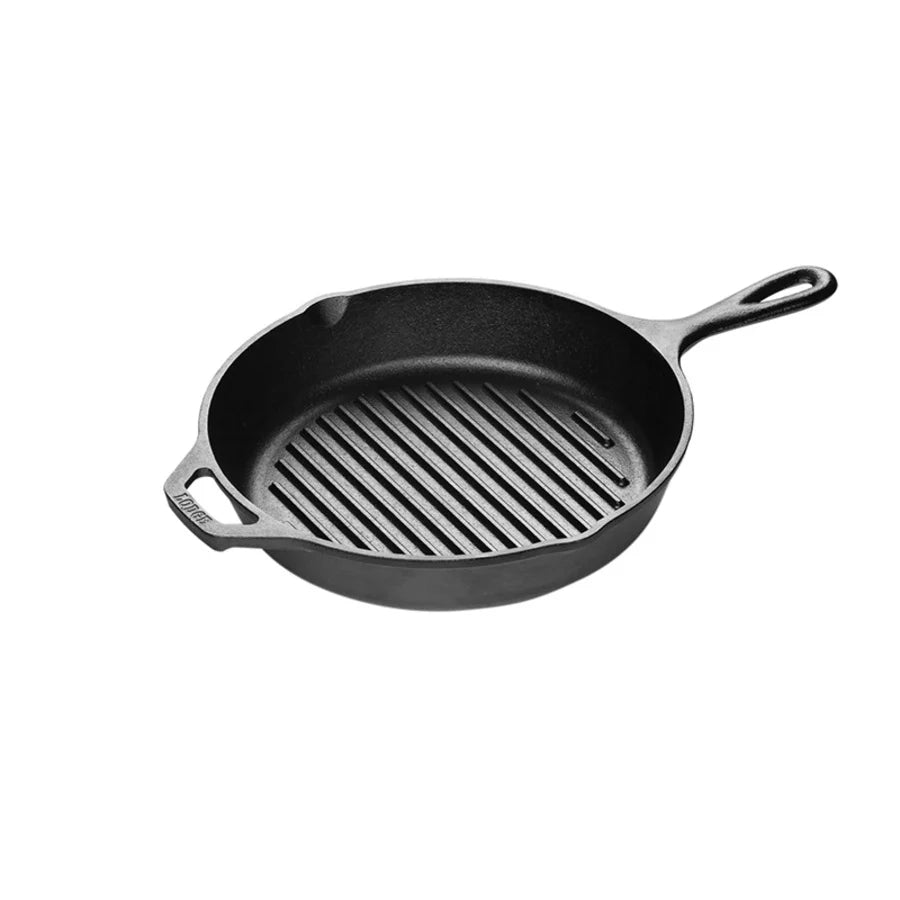 Cast Iron Grill Pan Round 10.25in