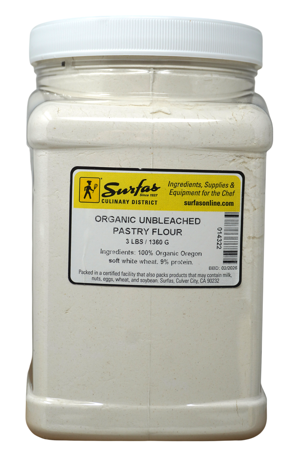 Unbleached Organic Pastry Flour 3lbs