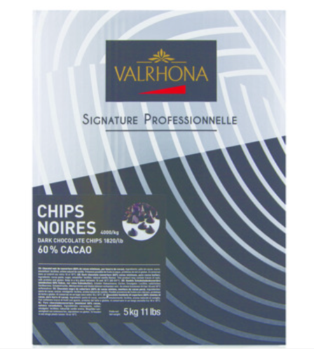 Valrhona Chocolate Chips 60% 11lb