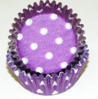 Bake Cup Purple Dots 1-3/8in