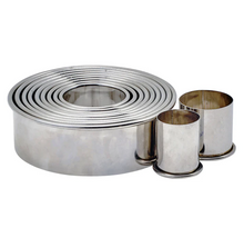 Load image into Gallery viewer, Round Cookies Cutter Set 11 piece, Stainless Steel Plain.
