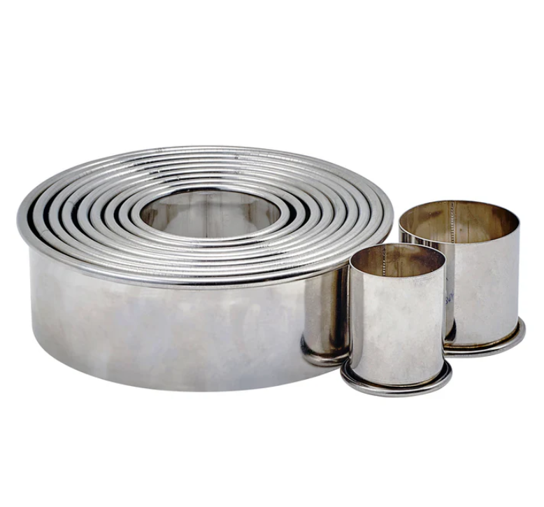 Round Cookies Cutter Set 11 piece, Stainless Steel Plain.