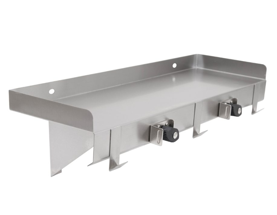 John Boos Utility Shelf with Hooks & Mop Holder