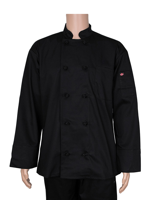 Chef Coat Black Long Sleeve, 2XL