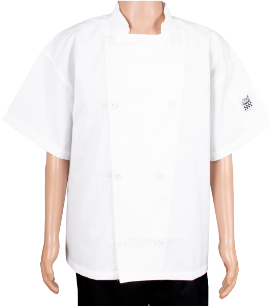 Chef Coat White Short Sleeve, XS