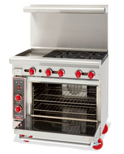 Load image into Gallery viewer, American-Range 36-Inch Restaurant Range with Convection Oven AR-6-C
