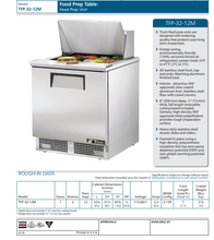 Load image into Gallery viewer, True Refrigerated Sandwich Salad Prep Table MegaTop 32in TFP3212M
