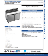 Load image into Gallery viewer, Refrigerated Sandwich Salad Prep Table 2 Door SPE48HC-12
