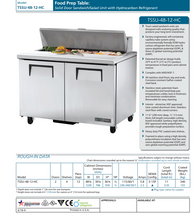 Load image into Gallery viewer, True 12 Pan 2Door Refrigerated Sandwich/ Salad Prep Table, TSSU4812HC
