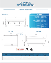 Load image into Gallery viewer, Dukers Countertop Griddle 36in
