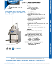 Load image into Gallery viewer, Globe Cheese Shredder HV 66lb/Min 2 HP
