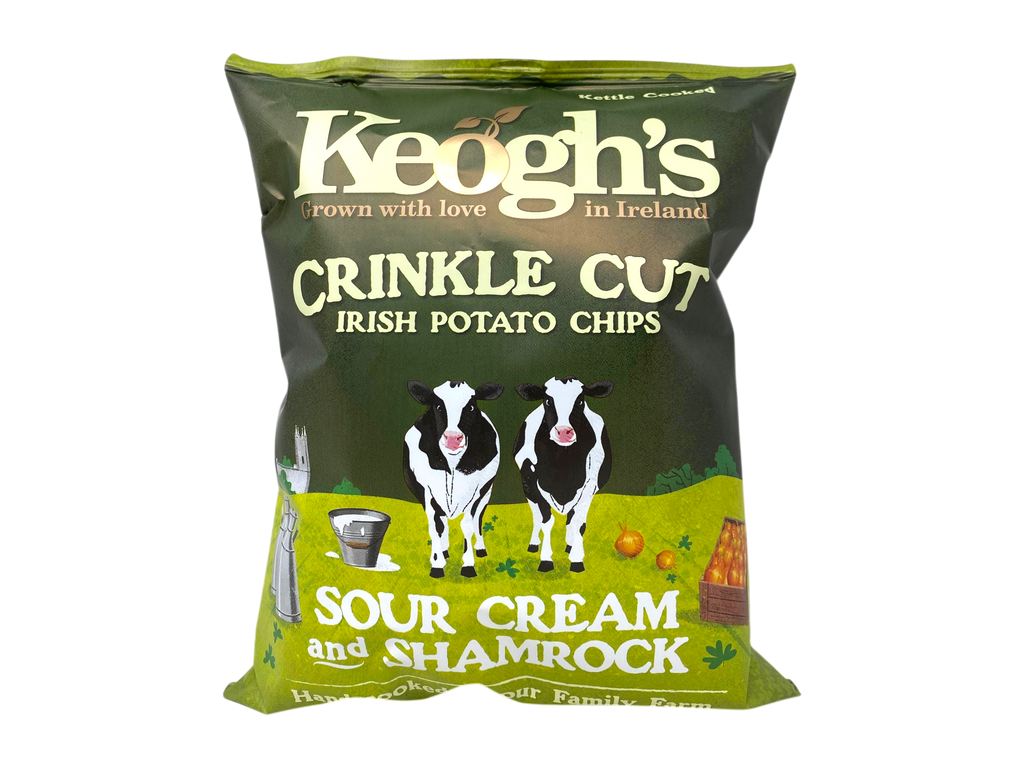 Keogh's Crinkle Cut Sour Cream and Shamrock Chips 4.4oz