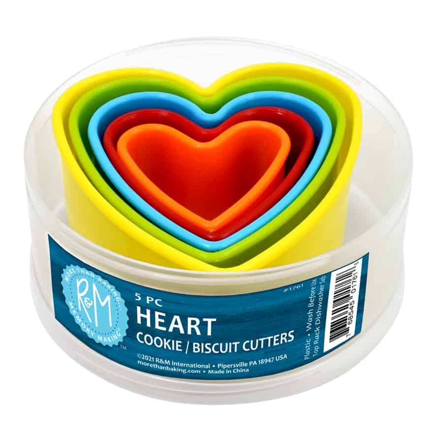 CUTTER SET COLORED HEARTS  (5PC)