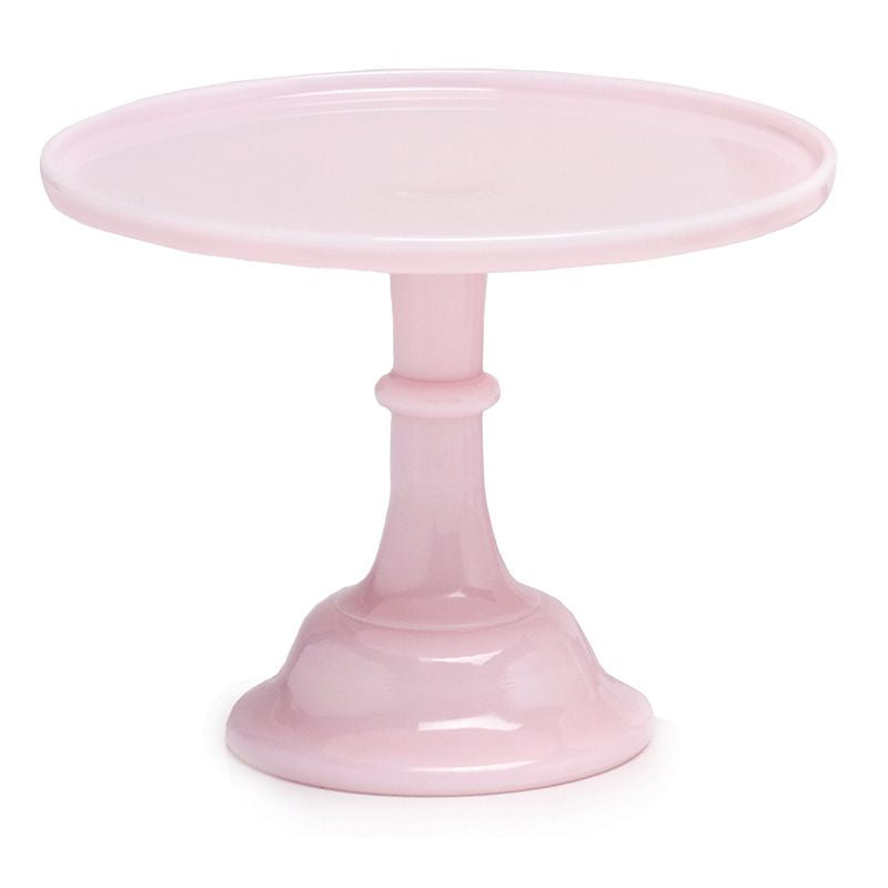 Glass Cake Plate - 10in Pink