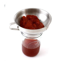 Load image into Gallery viewer, Stainless Steel Wide Mouth Funnel w/ Silicone Strainer
