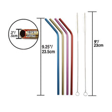 Load image into Gallery viewer, Straws Stainless Steel Multi-Color 4pk
