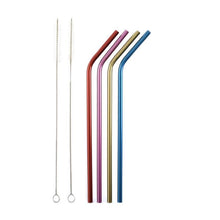 Load image into Gallery viewer, Straws Stainless Steel Multi-Color 4pk
