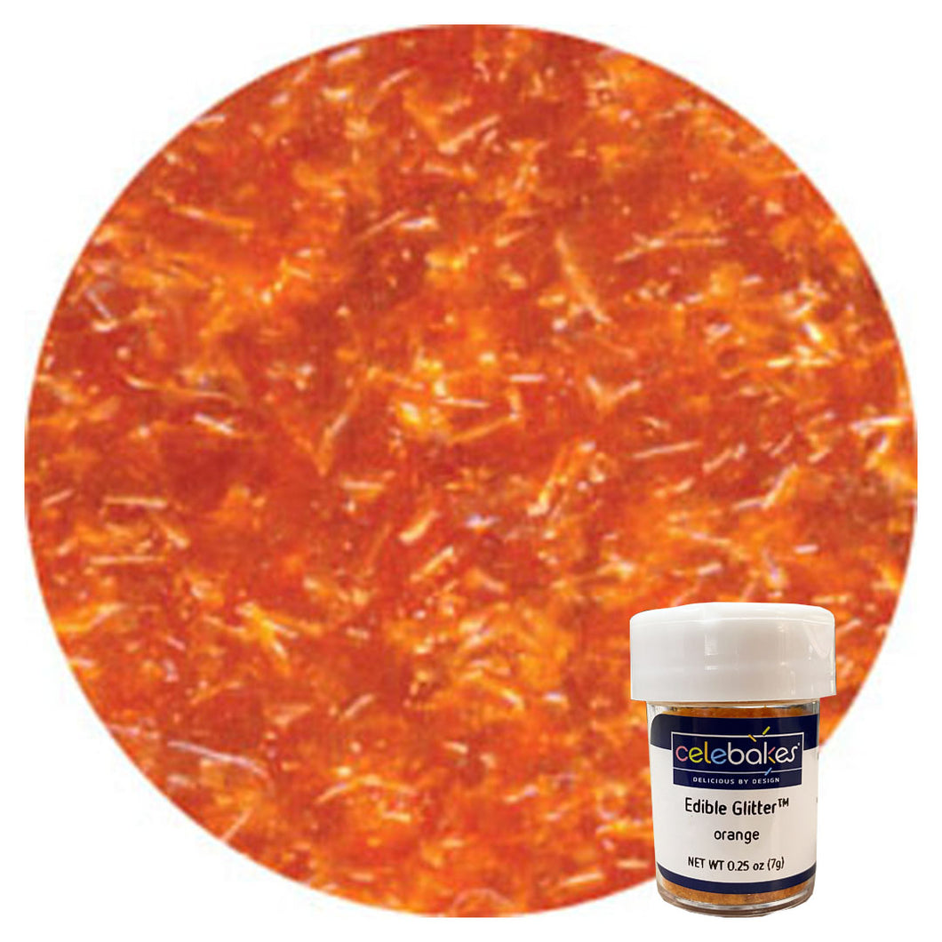Edible Glitter - Orange 1/4oz