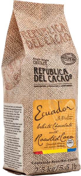 Republica de Cacao White Chocolate w/ Roasted Corn 33% Discs
