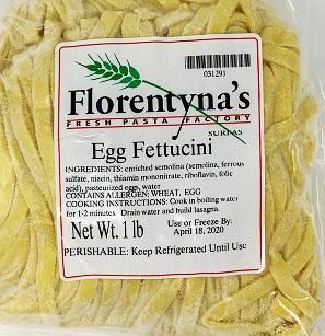 Florentyna's Egg Fettucini (Frozen) 1lb