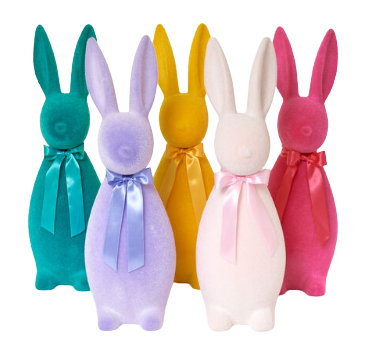 Flocked Button Nose Bunny 27in