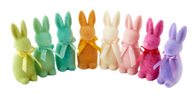 Load image into Gallery viewer, Flocked Pastel Button Nose Bunny 6in
