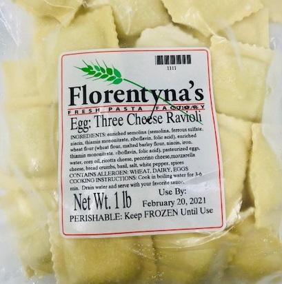 Florentyna's Egg Ravioli 3 Cheese (Frozen) 1lb