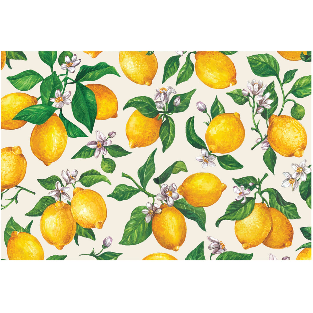 Placemat Paper Lemons 24/Pad
