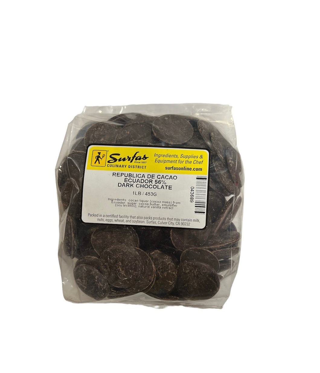 Republica de Cacao Dark 56% Chocolate Disks 1lb