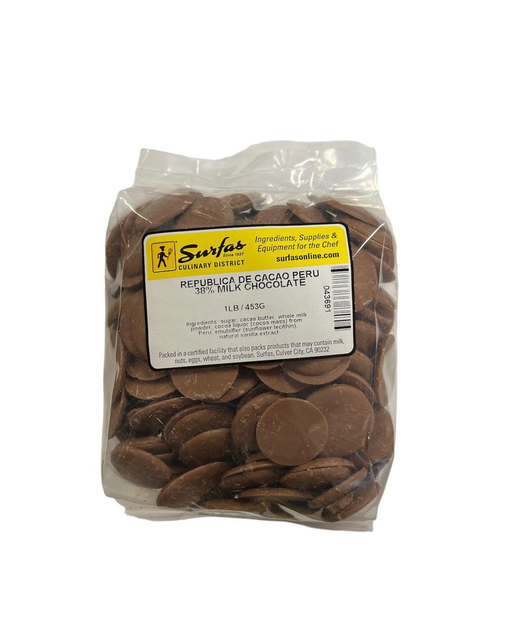 Republica de Cacao 38% Milk Chocolate Discs 1lb