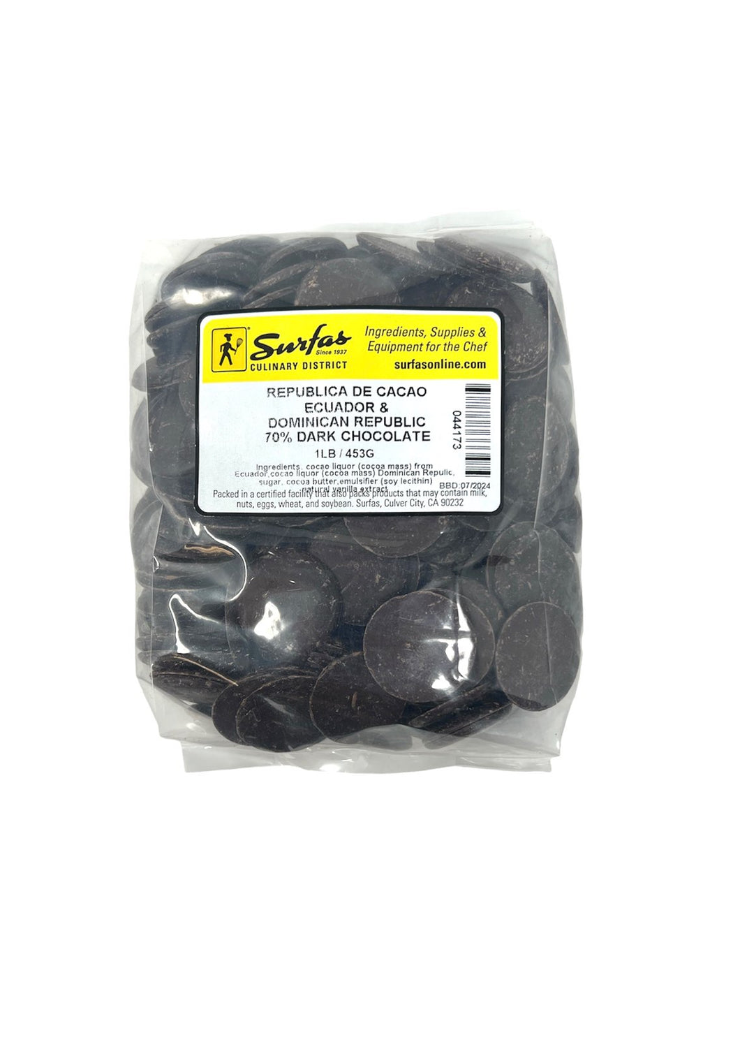 Republica Del Cacao 70% Dark Chocolate Discs 1lb
