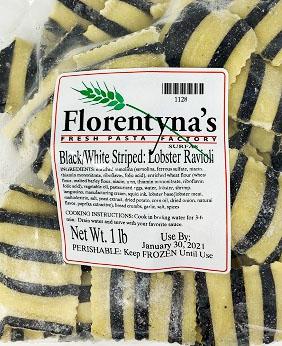 Florentyna's Ravioli Lobster Black & White Stripped (Frozen) 1lb