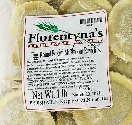 Florentyna's Egg Ravioli Porcini Mushroom Round (Frozen) 1lb