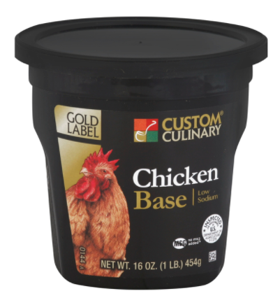 Custom Culinary Gold Low Sodium Chicken Base 1lbs