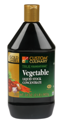 Custom Culinary True Foundations Vegetable Liquid Stock Concentrate 2lbs