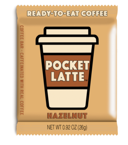 Pocket Latte Hazelnut Caffeinated Chocolate  26g