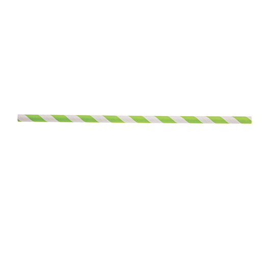 Paper Straws, green striped 500pk