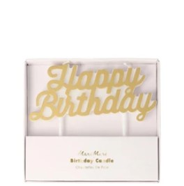 Happy Birthday Gold Candle