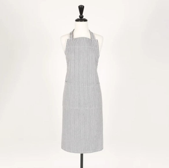 Stripe Pewter Bib Apron