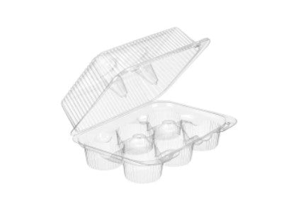 6ct Reg Cupcake Container Clear
