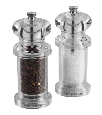 Salt/Pepper Set Clear Acrylic 5.5in