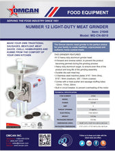 Load image into Gallery viewer, Meat Grinder 0.5HP Light 21640
