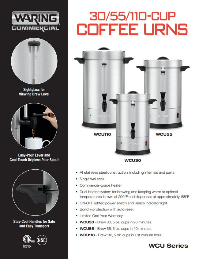 Waring WCU110 110-Cup Coffee Urn - 1440W