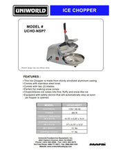 Load image into Gallery viewer, Counter Top Ice Crusher UCHO-NSP
